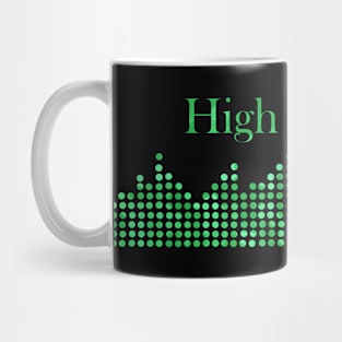 High Fidelity Green Music Beats Minimal Text Mug